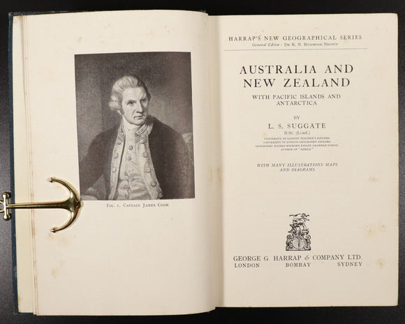 1931 Australia & New Zealand Antarctica by L.S. Suggate Antique Geography Book