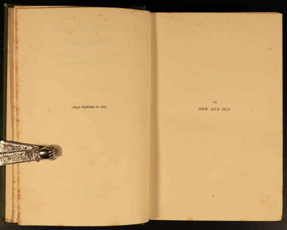 1905 An Outlander In England JHM Abbott Antique Australian Travel History Book