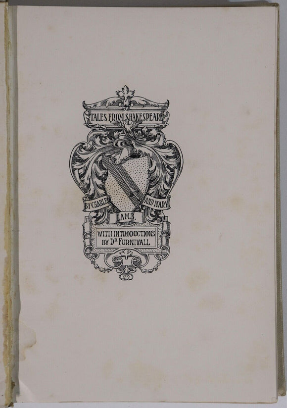 1901 2vol Tales From Shakespeare: Charles & Mary Lamb Antique Literature Books