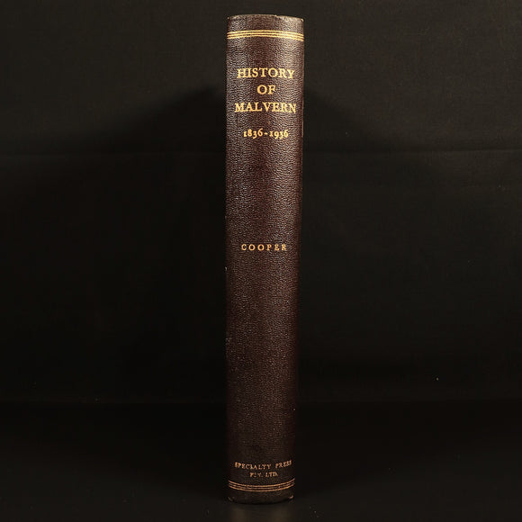 The History Of Malvern by J.B. Cooper 1935 Antique Australian History Book