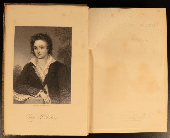 The Poetical Works Of Percy Bysshe Shelley c1895 Rossetti Antique Poetry Book
