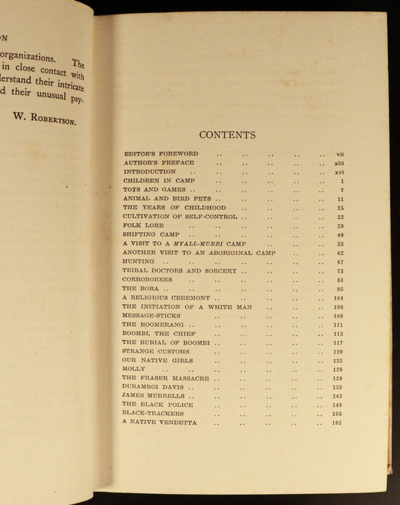 1928 Coo-ee Talks by W. Robertson Australian Aboriginal History Book 1st Edition