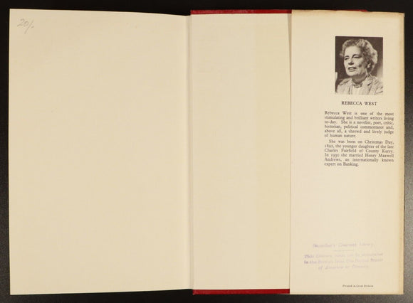 1957 The Fountain Overflows by Rebecca West British Fiction Book