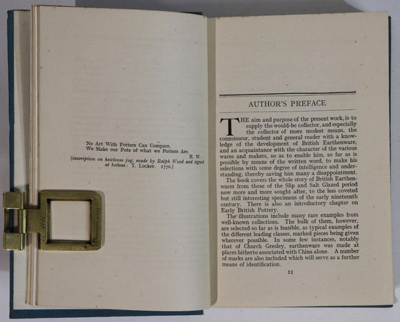 1920 The Earthenware Collector Antique & Collectible Reference Book