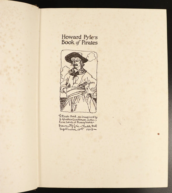 1921 Howard Pyle's Book Of Pirates Antique Childrens Book 1st Ed W/Dust Jacket