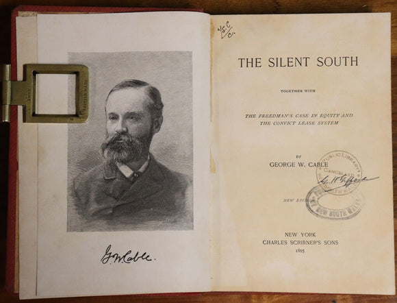 1895 The Silent South by GW Cable Antique American Equity & Convict History Book