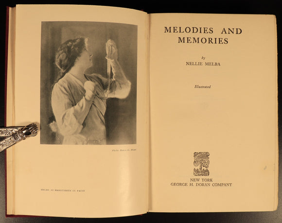 Melodies & Memories by Nellie Melba 1926 Antique Australian Music History Book