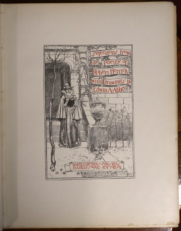 1882 The Poetry Of Robert Herrick 1st Edition Antique British Poetry Book