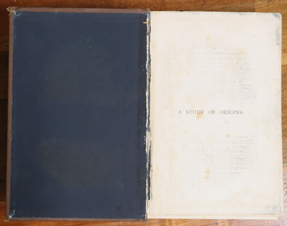 1883 A Study Of Origins by E De Pressense' 1st Edition Antique Theology Book