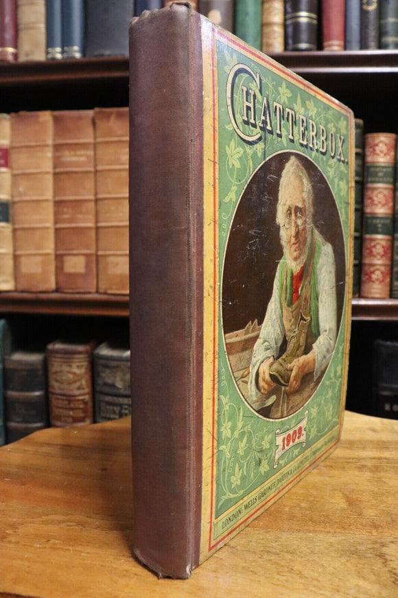 1909 Chatterbox Antique British Childrens History & Fiction Book Illustrated