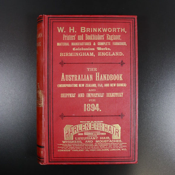 1894 Australian Handbook Directory Business Guide Antiquarian Reference Book
