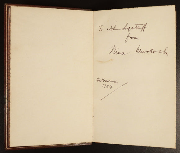 1922 More Songs Of The Open Air Nina Murdoch SIGNED Australian Poetry Book 1st