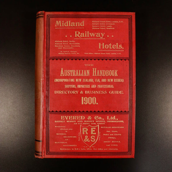 1900 Australian Handbook Directory Business Guide Antiquarian Reference Book