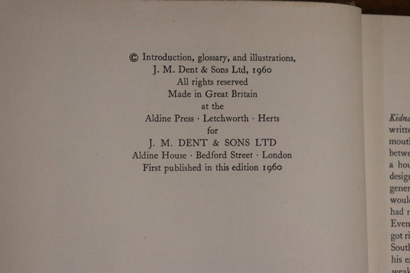 1960 Kidnapped by Robert Louis Stevenson Illustrated Classic Fiction Book