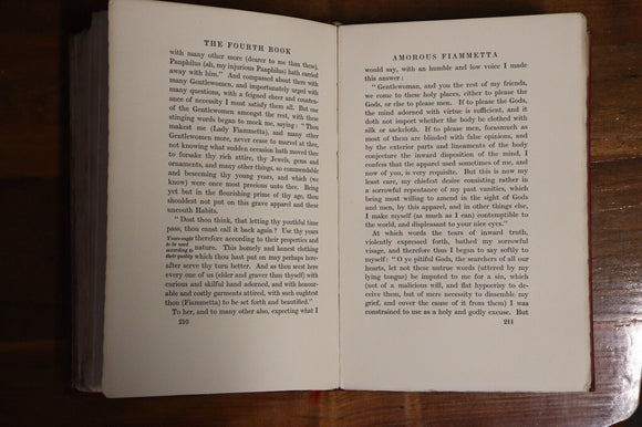 1926 Amorous Fiammetta by Giovanni Boccacci Antique Italian Fiction Book