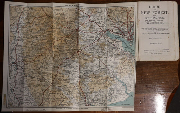 1940 Guide To New Forest: Ward Lock & Co Antique Travel Guide Book w/Maps