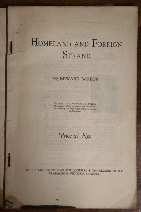 1939 Homeland & Foreign Strand Australian Pre WW2 Guide Book To Europe