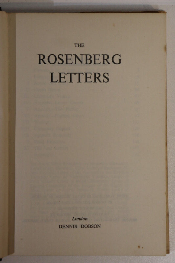 1953 The Rosenberg Letters Julius & Ethel Rosenberg American History Book