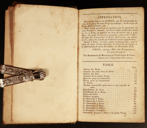 c1828 Le Paroissien Complete Illustrated Antiquarian French Latin Theology Book