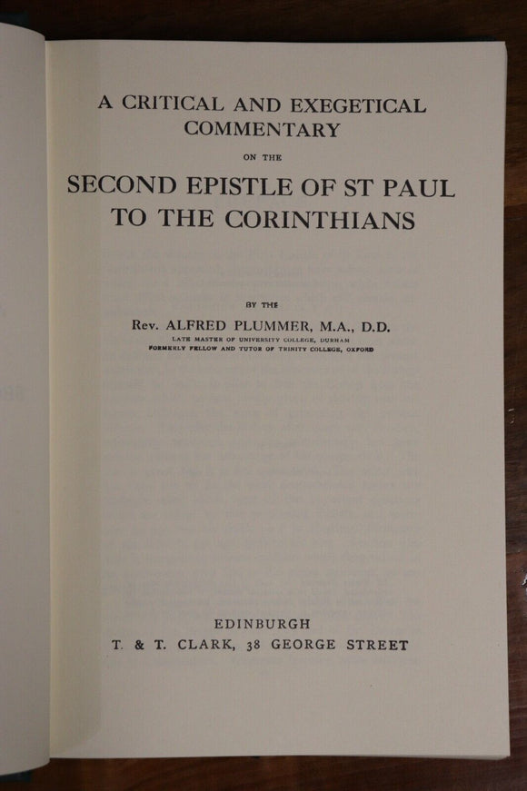 1978 The International Critical Commentary: Corinthians Religious Theology Book