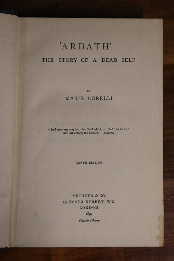1897 Ardath: The Story Of A Dead Self by M Corelli Antique Literature Book