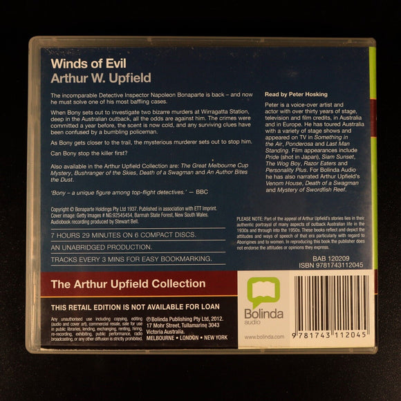 Winds Of Evil Arthur Upfield Australian Crime Fiction Book Audio CD Bolinda