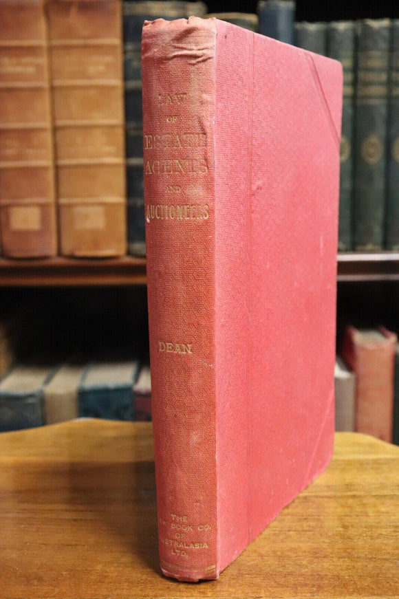 1925 The Law Relating To Estate Agents & Auctioneers Australian History Book