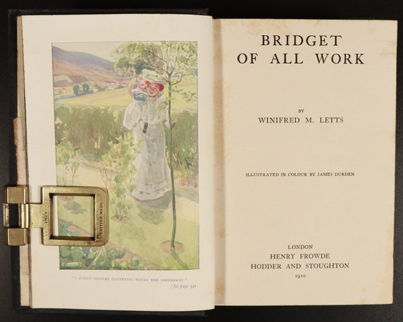 1910 Bridget Of All Work by Winifred M. Letts Early Edition Antique Fiction Book