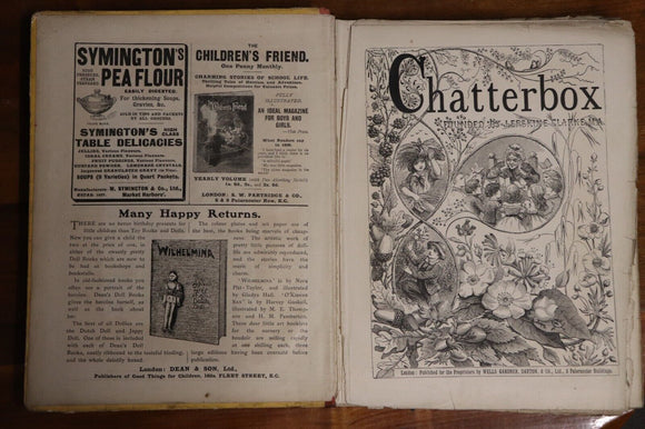 1909 Chatterbox Antique British Childrens History & Fiction Book Illustrated