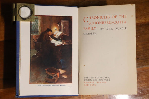 c1910 Chronicles Of The Schönberg-Cotta Family ER Charles Antique Fiction Book