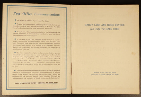 1945 Handy Farm Home Devices How To Make Them Antique Australian Self Help Book