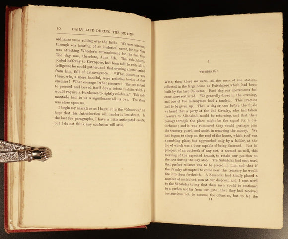 1898 Daily Life During Indian Mutiny by JW Sherer Antique Military History Book