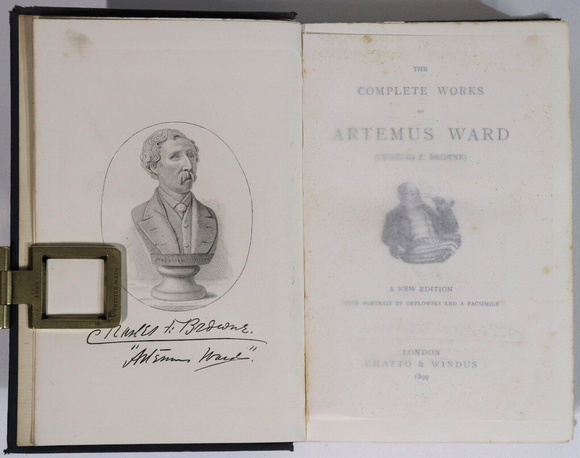 1899 The Complete Works Of Artemus Ward Antique American History Book