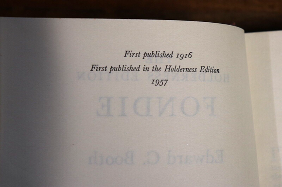 1957 Fondie by Edward C Booth Holderness Edition Vintage Fiction Book