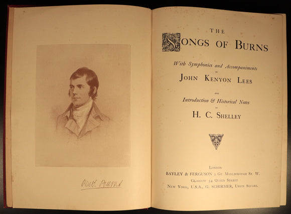 The Songs Of Robert Burns by Lees & Shelley c1896 Antique Poetry History Book