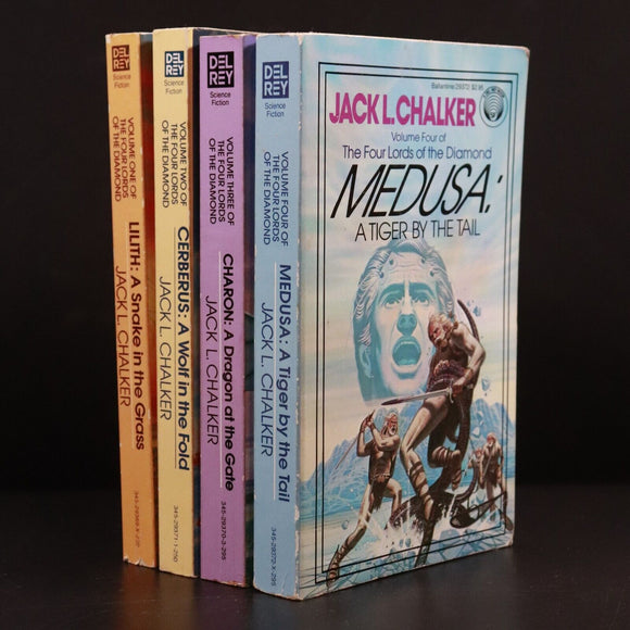 1982 4vol Four Lords Of The Diamond JL Chalker Science Fiction Book Set SIGNED