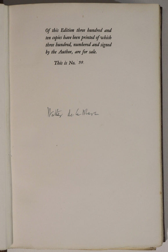 1923 The Riddle by Walter De La Mare Ltd Ed Signed by Author Literature Book