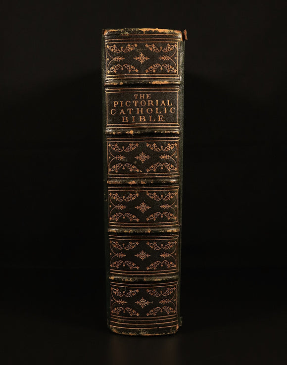 1865 The Pictorial Catholic Bible by Rev Dr Cullen Antiquarian Leather Bible