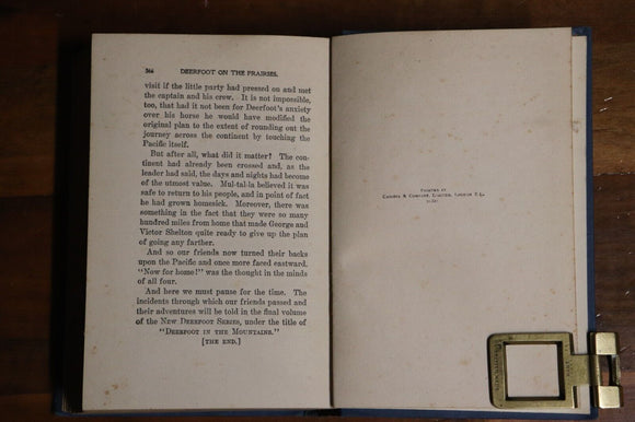 c1920 Deerfoot On The Prairies by Edward S. Ellis Antique American Fiction Book
