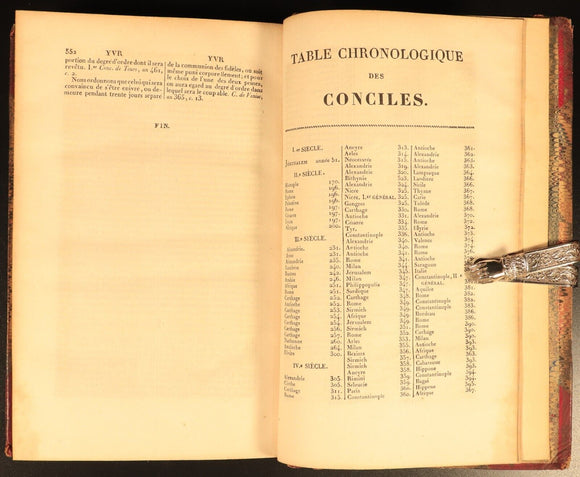 1841 Dictionnaire Des Conciles Par Filsjean Antiquarian French Theology Book