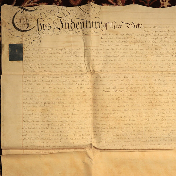 1789 Indenture Conveyance English Legal Document Manuscript Vellum Lease
