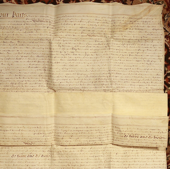 1772 Indenture Conveyance British Legal Document Manuscript Vellum Wax Sealed