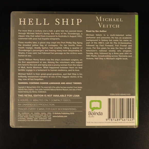 Hell Ship by Michael Veitch Australian Maritime History Book Audio CD Bolinda