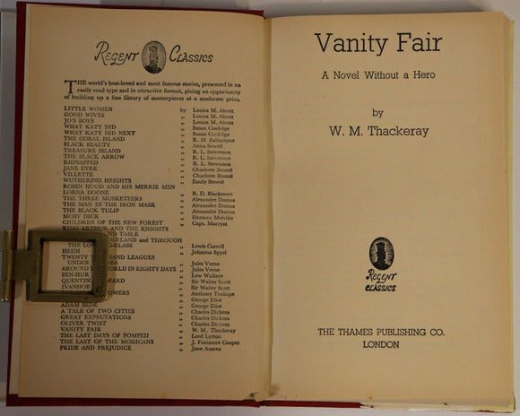 c1960 Vanity Fair by William Makepeace Thackeray Vintage British Fiction Book