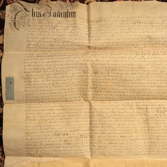 1711 Indenture Conveyance English Legal Document Manuscript Vellum Lease June