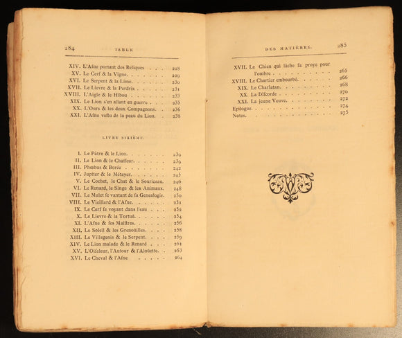 1868 Fables De La Fontaine Antiquarian French Literature Book 2vol Suit Rebind