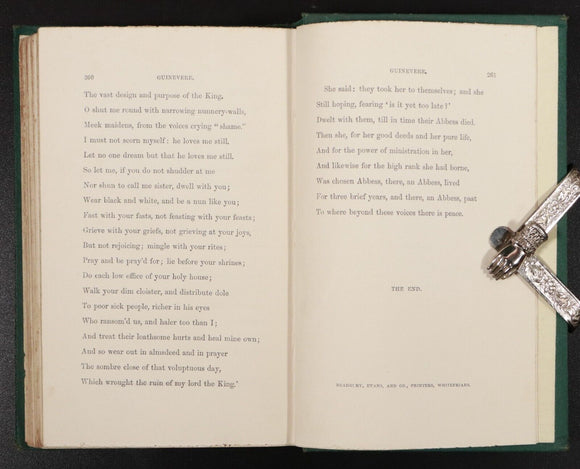 1867 Idylls Of The King by Alfred Lords Tennyson Antique British Poetry Book
