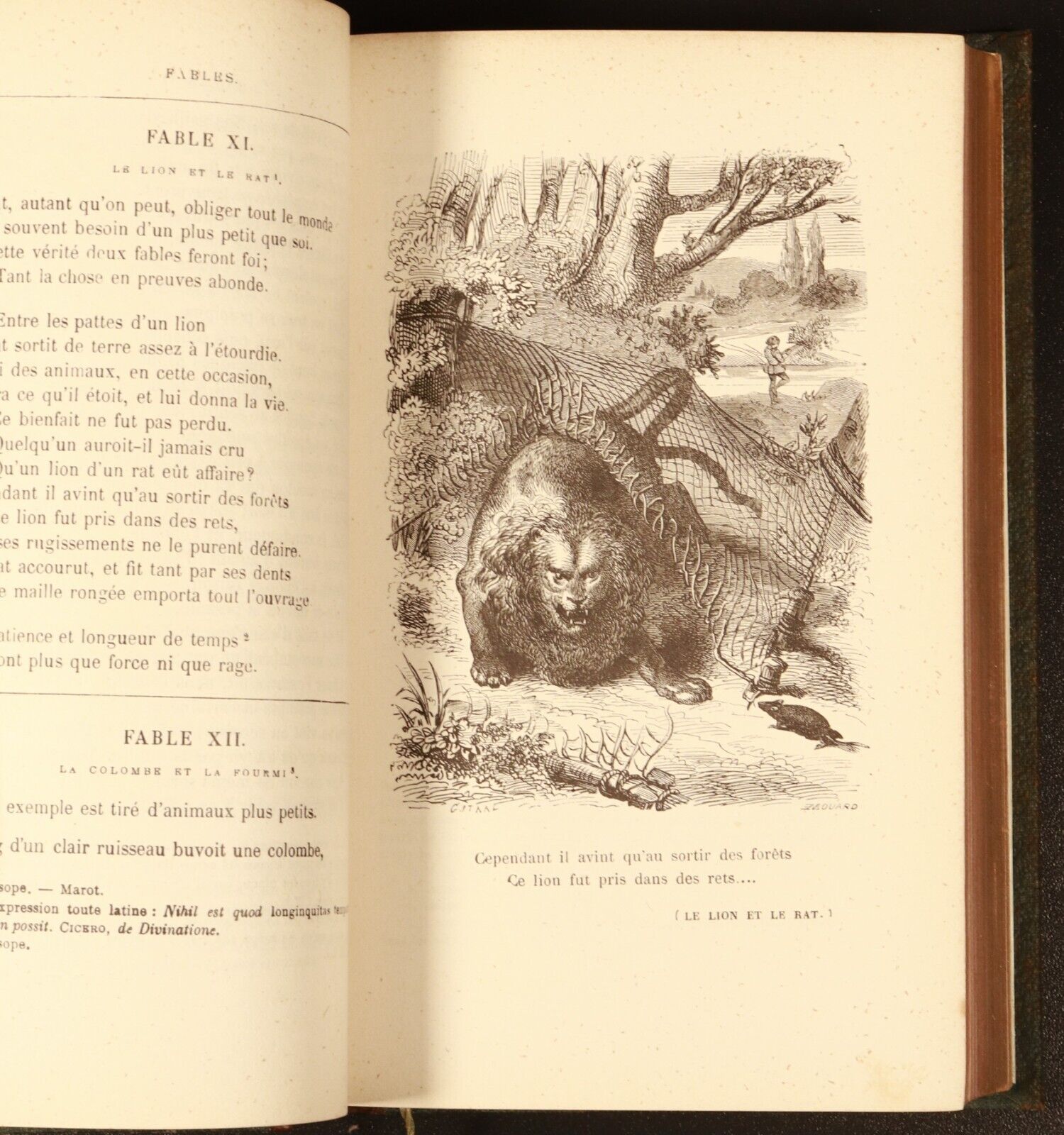 c1872 Fables De La Fontaine Antiquarian French Literature Book M Felix Lemaistre