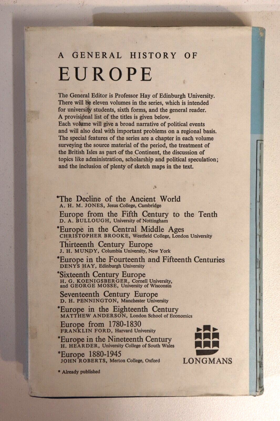 1968 Europe In The Eighteenth Century Vintage British History Book