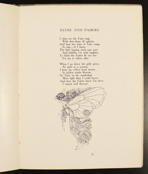1919 Elves & Fairies Of Ida Rentoul Outhwaite Antique Australian Childrens Book